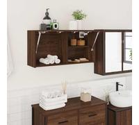 Hoopleep Cabinet da parete, 80 x 25 x 40 cm, effetto rovere marrone, durevole e ingegnerizzato, soluzione Space-Saving Vanity per piccole stanze da bagno, Easy Assembly, Ample Storage