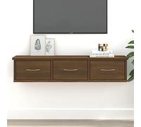 Hoopleep Cabinet da parete in legno di quercia marrone, 88 x 26 x 18,5 cm, materiale derivato dal legno, montaggio per la stanza del vivo, bedroom, cucina, moderno display per la decorazione della