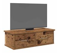 Hoopleep Cabinet Floating Wall Cabinet, 60 x 26 x 18,5 cm, effetto legno vecchio ingegnerizzato, moderno e montato, per bedroom, Living Room, Bathroom, Kitchen Decor