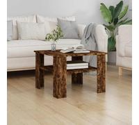 Hoopleep Coffee Table for Living Room, 60 x 60 x 42 cm, legno di quercia affumicata, Modern Square Center Table with Storage Shelf, Durable Engineered Wood Construction, Easy Assembly