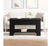 Hoopleep Coffee Table for Living Room, Black Oak Wood Engineered Wood, 101 x 49 x 52 cm, Modern Center Table with Storage Shelf, Durable & Scratch-Resistant for Everyday Use