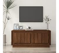 Hoopleep Coffee Table for Living Room, Brown Oak look, 102 x 50 x 44 cm, legno ingegnerizzato, Modern Center Table with 2 Storage Compartments, Robusto Top for Drinks, Snacks & Decor