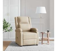 Hoopleep Crema Fabric Recliner Massage Chair for Living Room, vibrazione a 6 punti, divano manuale reclining for bedroom & Reading Spaces, Comfort Lounge Furniture, 70 x 93 x 98 cm