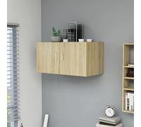 Hoopleep Floating Wall Cabinet, Sonoma Oak Finish, 80 x 39 x 40 cm, Durable Engineered Wood, 2 porte, supporto per lo storage Room, Bedroom, Bathroom, Unità di visualizzazione spaziale