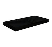 Hoopleep Floating Wall Shelf, High Gloss Black, 50 x 23 x 3,8 cm, MDF, Modern Mounted Storage for Living Room Bedroom Decor, Display Books & Collectibles