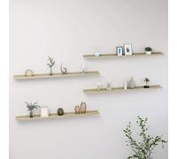 Hoopleep Floating Wall Shelves, 4 pezzi Sonoma Oak Finish, 115 x 9 x 3 cm MDF per Bedroom, Living Room Decor, Modern Book Ledge