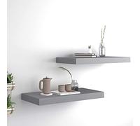 Hoopleep Floating Wall Shelves, confezione da 2 pezzi, grigio 50 x 23 x 3,8 cm, MDF moderno, per camera da letto, soggiorno, cucina, design Sturdy Honeycomb