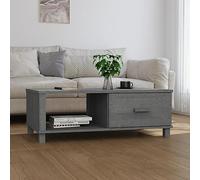 Hoopleep HAMAR Solid Pine Wood Coffee Table, grigio scuro, 100 x 55 x 35 cm, Living Room Center Table with Storage Drawer & Open Shelf, Durable & Stylish Furniture for Modern Homes