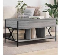 Hoopleep Lift Top Coffee Table for Living Room, Gray Sonoma, 100 x 55 x 50 cm, legno e metallo ingegnerizzato, altezza regolabile, tavolo moderno con storage nascosto