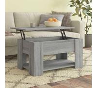 Hoopleep Lift Top Coffee Table for Living Room, Modern Grey Sonoma Wood Engineered Wood, 79 x 49 x 41 cm, regolabile Height Center Table with Hidden Storage for Snacks, Laptop