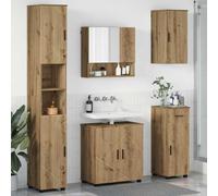 Hoopleep Modern Bathroom Vanity Cabinet Set da parete con finitura in rovere artisano, 61 x 35 x 64 cm, 5 pezzi, spazio per piccoli bagni
