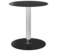 Hoopleep Modern Black Glass Coffee Table, 40 cm, Round Accent Side Table with Sturdy Aluminum Frame, Durable Tempered Glass Top, Versatile Living Room Furniture