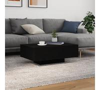 Hoopleep Modern Coffee Table, Black Oak Finish, 85x55x31 cm Engineered Wood, Living Room Center Table with LED Lights, Storage & Adjustable Ambiance for Home Lounge
