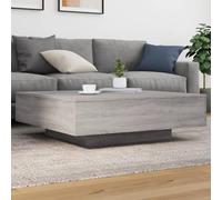 Hoopleep Modern Coffee Table, Grey Sonoma, Durable Wood-Derived Material 100x100x31 cm, Square Living Room Center Table, Stabile Surface for Decor, Versatile Side or Tea Table