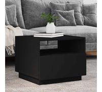 Hoopleep Modern LED Coffee Table for Living Room, Black Wood, 50 x 49 x 40 cm, RGB Lighting, Durable Construction, Versatile Center Table Design, Easy Assembly