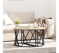 Hoopleep Modern Round Coffee Table for Living Room, Sonoma Oak Finish, 80 x 80 x 42 cm, legno e acciaio, durevole center table for Home Lounge, Easy Assembly