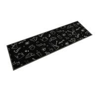 Hoopleep Morning Black Washable Kitchen Runner, Soft Velvet Non-Slip Floor Mat, 45 x 150 cm, Long Area Rug for Kitchen, Bathroom, Laundry Room, Easy to Roll Up