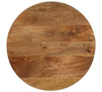 Hoopleep Piano d'appoggio Ø 50 x 2,5 cm, rotondo, legno massello mango, effetto rovere, versatile, design rustico, per casa e commerciale, durevole