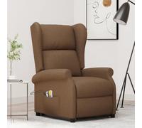 Hoopleep Power Lift Recliner Chair for Seniors, Brown Fabric Massage Sofa with Remote Control ol, 6 Point Vibration, USB Port, Side Pocket, Electric Reclining for Living Room, Bedroom, Max 110 kg