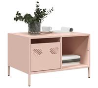 Hoopleep Rosa Industrial Coffee Table for Living Room, acciaio laminato a freddo, 68,5 x 50 x 43,5 cm, Modern Center Table with Storage, gambe regolabili per stabilità