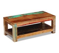Hoopleep Rustic Reclaimed Wood Coffee Table, 90 x 45 x 35 cm Solid Hardwood Living Room Center Table, Handmade & Lucihed Accent Furniture for Unique Home Decor