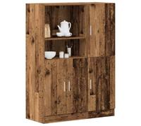 Hoopleep Set di 2 cabinet da cucina, effetto legno riciclato, 95 x 41,5 x 131,5 cm, versatile soluzione di archiviazione per cucina, sala da pranzo o ufficio