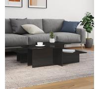 Hoopleep Set di 2 tavole da caffè High Gloss Black per Living Room, struttura in legno durevole, set moderno da 111,5 x 50 x 33 cm, elegante decorazione per la casa