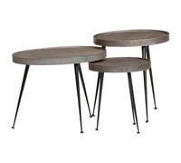 Hoopleep Set di 3 tavolette da caffè, in legno moderno e composite Living Room Center Table Set, Durable Side End Tables for Home Decor, Easy Assembly