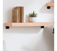 Hoopleep Solid Oak Wood Floating Wall Shelf, 60 x 20 x 6 cm, non finito, realizzato a mano con Live Edge, versatile montaggio per bedroom, Living Room, Bathroom Decor