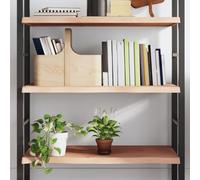 Hoopleep Solid Oak Wood Floating Wall Shelf, Unfinished Natural Edge, 80 x 40 cm, spessore 2 - 4 cm, resistente 25,6 kg, capacità per soggiorno, camera da letto, bagno e decorazione