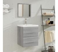 Hoopleep Sonoma - Cabinet da bagno Vanity Sink Cabinet, montaggio a parete, composto da legno, 41 x 38,5 x 48 cm, design Space Saving for Small Bathrooms, Easy Assembly, Single Basin with Overflow