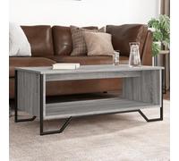 Hoopleep Sonoma Gray Coffee Table, 100 x 51 x 40 cm, Durable Engineered Wood, Modern Living Room Center Table with Storage for Magazine, Books, and Decor
