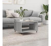 Hoopleep Sonoma Gray Coffee Table, 60 x 50 x 40 cm Wood Engineered, Modern Living Room Center Table with Storage, Durable Iron Legs for Home Office