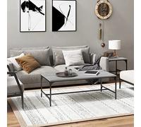 Hoopleep Sonoma Gray Coffee Table, 80 x 50 x 35 cm, Modern Living Room Center Table, Durable Engineered Wood & Steel Frame, Adjustable Leads for Stability, Industrial Style