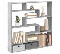 Hoopleep Sonoma Gray Floating Wall Shelf, 7 cube Storage Display, Durable Engineered Wood, 100 x 18 x 100 cm, Modern Mounted Shelving Unit for Living Room, Bedroom Decor