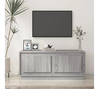 Hoopleep Sonoma Grey Coffee Table, 102 x 50 x 44 cm, materiale derivato da legno, moderno Living Room Center Table con 2 scomparti di stoccaggio, durevole e resistente all'umidità per snack, bevande