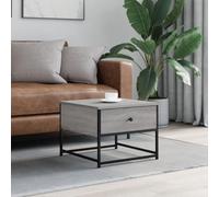 Hoopleep Sonoma Grey Coffee Table, 51 x 51 x 40 cm, legno ingegnerizzato, Modern Square Living Room Center Table with Storage, gambe regolabili per stabilità