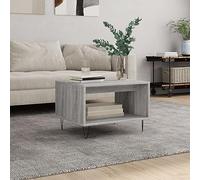 Hoopleep Sonoma Grey Coffee Table, 60 x 50 x 40 cm Wood Engineered Wood, Modern Living Room Center Table with Storage, Durable Iron Legs for Home Office Use