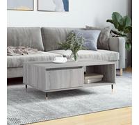 Hoopleep Sonoma Grey Coffee Table, 90 x 60 x 35 cm, materiale basato sul bosco, moderno Living Room Table con 2 scomparti di stoccaggio, per libri, tazze e decorazioni