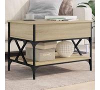 Hoopleep Sonoma Oak Coffee Table, 70 x 50 x 50 cm, Wood Composite & Metal, Lift Top, Regolabile Height, Hidden Storage, Modern Living Room Table for Home Office