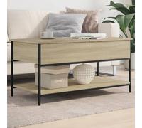 Hoopleep Sonoma Oak Coffee Table for Living Room, 100 x 50 x 50 cm, Durable Engineered Wood & Metal Frame, Center Table with Hidden Storage, Feet regolabile per stabilità