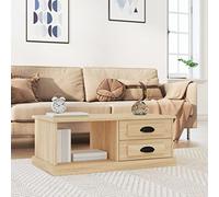Hoopleep Sonoma Oak Coffee Table for Living Room, 90 x 50 x 35 cm Modern Center Table with Storage, Durable Wood Material Easy Assembly, Stylish Home Furniture
