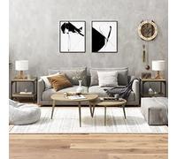 Hoopleep Sonoma Oak Side Tables, 2 pezzi, 40 x 40 x 40 cm, Wood Engineered Wood, Industrial Living Room Coffee Table Set con stoccaggio, leghe regolabili, telaio in acciaio stabile