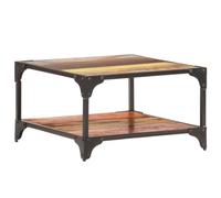 Hoopleep Table da caffè in legno riciclato, 60 x 60 x 35 cm, quadrato industrial Living Room Center Table con stoccaggio, durevole cornice in legno e ferro, decorazione unica per la casa