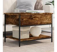 Hoopleep Table da caffè per la sala da pranzo, 70 x 50 x 50 cm, Modern Living Room Table with Hidden Storage, Adjustable Feet, Durable Wood Material & Metal Frame for Home Decor