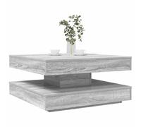 Hoopleep Table da caffè rotanti a 360°, grigio Sonoma Wood, Modern Living Room Center Table with Storage, Durable Engineered Wood, Easy Clean, 70 x 70 x 34,5 cm, capacità 20 kg