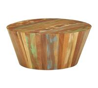 Hoopleep Tavola da caffè rotonda, Ø 65 x 31 cm, in legno massiccio, realizzata a mano, tinta unita, senza assemblaggio, design durevole ed ecologico