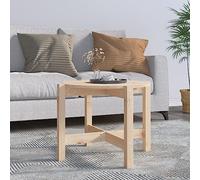 Hoopleep Tavola da caffè rotonda per soggiorno, in legno di pino solido, Ø 62,5 x 45 cm, superficie naturale non finita, durevole per bevande, snack e decorazioni