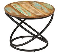 Hoopleep Tavola da caffè rotonda, stile industriale, telaio in legno e acciaio, Ø 50 x 40 cm, Unique Living Room Accent, Durable Center Table for Modern Homes