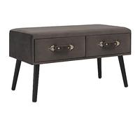 Hoopleep Tavolino da salotto grigio 80 x 40 x 46 cm, elegante in velluto con 2 cassetti, robusto tavolino in legno di pino per una conservazione elegante nel soggiorno